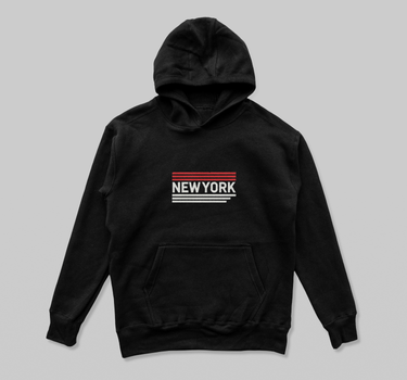 New York Bold Stripes Embroidered Hoodie