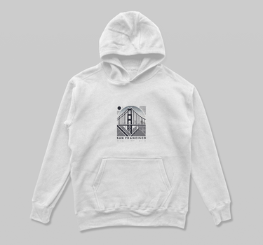 Golden Gate Bridge Minimalist Embroidered Hoodie - San Francisco Edition