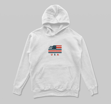 Embroidered Emblem: The USA Flag Hoodie