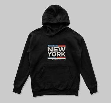 New York Bold Embroidered Flag Hoodie