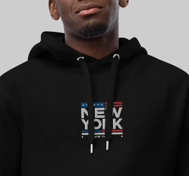 New York Bold Embroidered Flag Hoodie