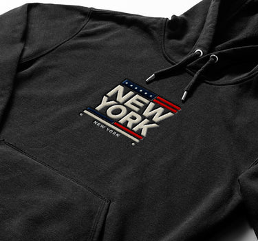 New York Bold Embroidered Flag Hoodie